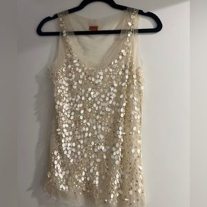 Chan Luu Sequin Mesh Tank Top